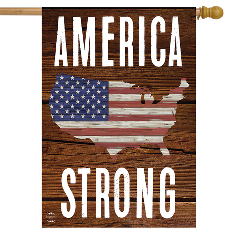 America Strong Patriotic Double-Sided House Flag