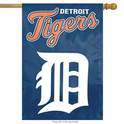 Detroit Tigers Applique & Embroidered Banner Flag MLB