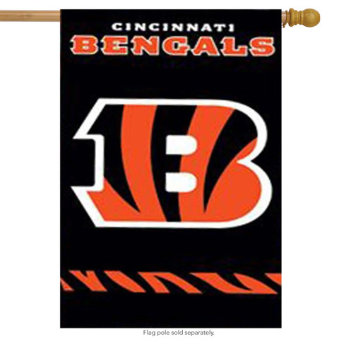 Cincinnati Bengals Applique Embroidered Banner Flag NFL