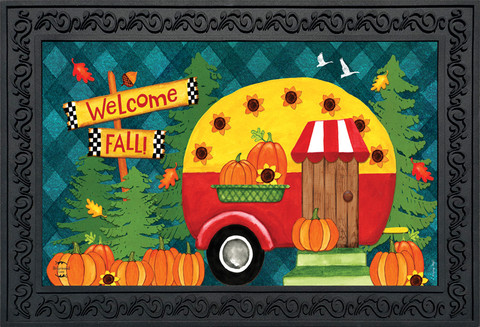 Welcome Fall Camper Primitive Doormat