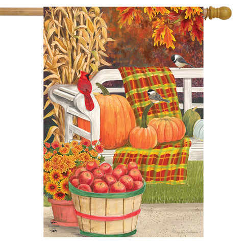 Autumn Picnic Scene House Flag