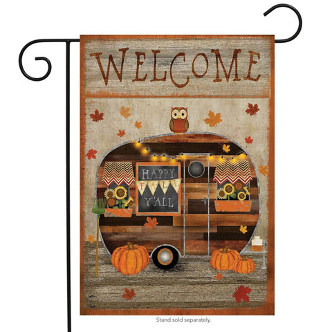Fall Camper Primitive Garden Flag