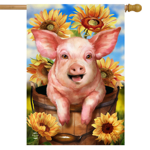 Happy Piglet House Flag