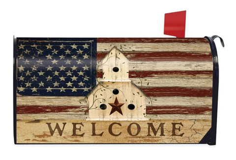 Americana Welcome Patriotic Magnetic Mailbox Cover