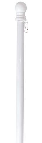 Briarwood Lane 57" White Metal Flag Pole with hardware for house flags and accessories.