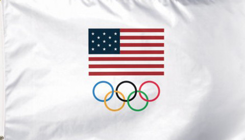 USOC Team USA Logo Deluxe Grommet Flag