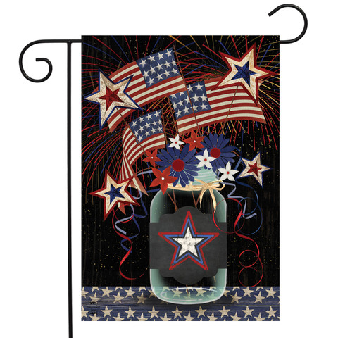 American Mason Jar Patriotic Garden Flag