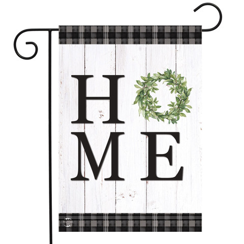 Briarwood Lane small printed garden flag with "HOME" and wreath, perfect for spring summer porch display.