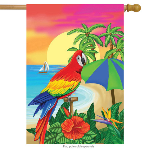 Paradise Parrot Summer House Flag