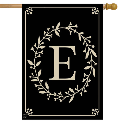 Briarwood Lane Classic Monogram Letter E Double-Sided House Flag