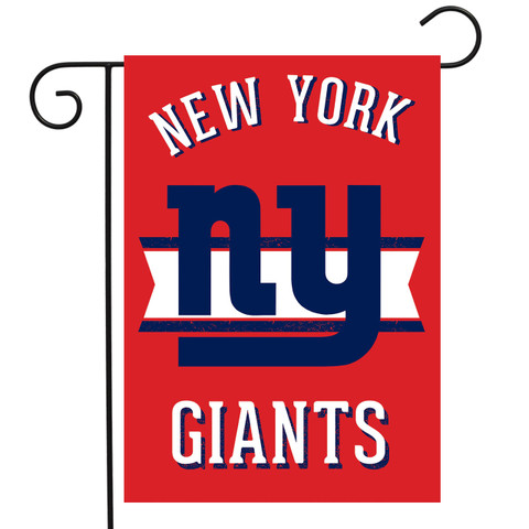Briarwood Lane New York Giants licensed NFL garden flag, red with blue and white logo.