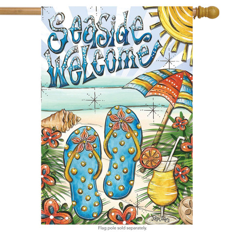 Seaside Welcome Beach Summer House Flag