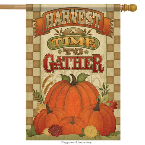 A Time To Gather Fall House Flag