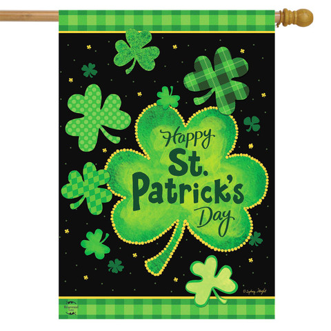 St. Patrick's Day Shamrock House Flag