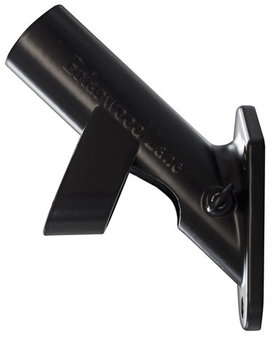 Briarwood Lane black 2-position metal flag pole bracket, decorative house flags hardware.