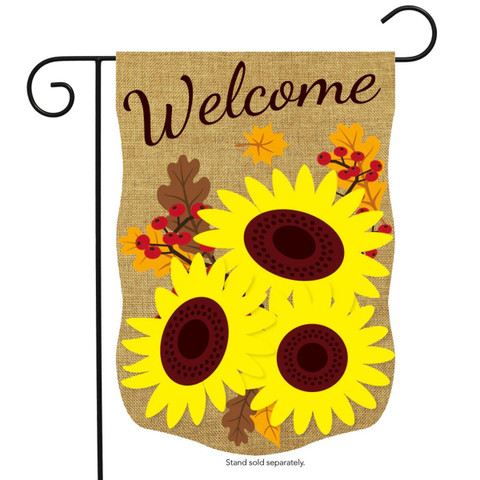 Fall Sunflowers Burlap Garden Flag