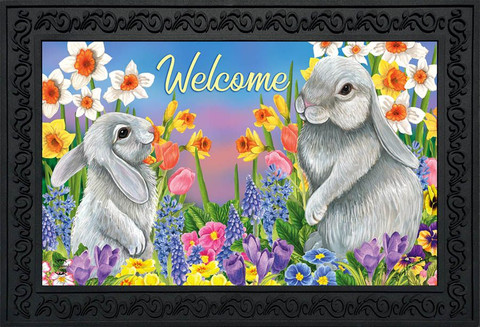 Spring Friends Bunnies Doormat