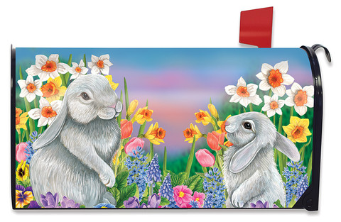 Spring Friends Bunnies Magnetic Mailbox Cover