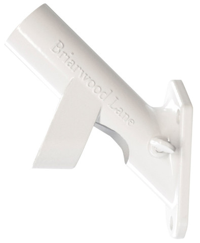Briarwood Lane white metal 2 position flag pole decorative house bracket hardware for flags and poles.