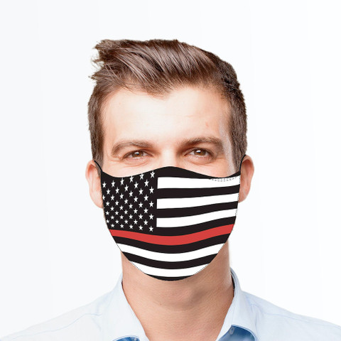 Thin Red Line Reusable Cloth Face Mask