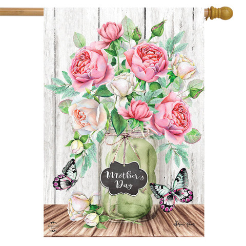 Mother's Day Roses House Flag