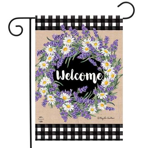 Lavender and Daisies Spring Garden Flag