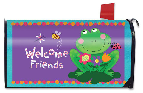 Welcome Friends Frog Summer Magnetic Mailbox Cover