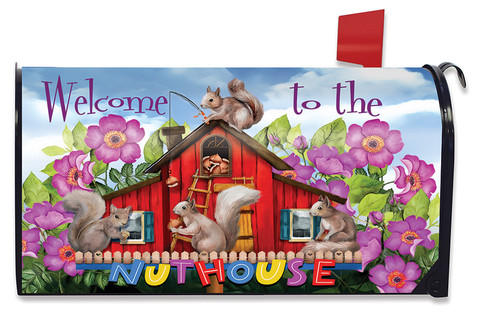Spring Nuthouse Squirrels Mailbox Cover