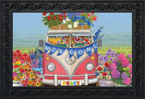 Peace Van Floral Doormat