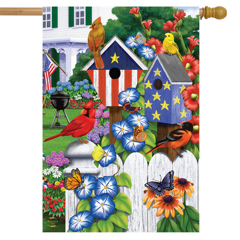 American Garden Birds Summer House Flag