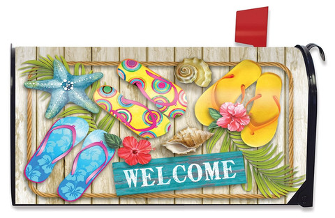 Flip Flops Beach Summer Mailbox Cover