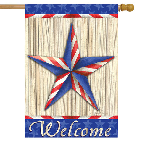 Patriotic Barnstar House Flag