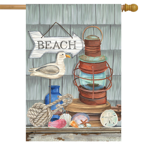 Beachy Vibes Summer House Flag