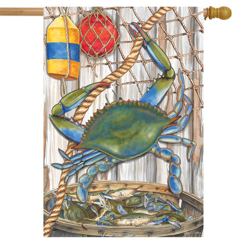 Blue Crab Bushel Summer House Flag