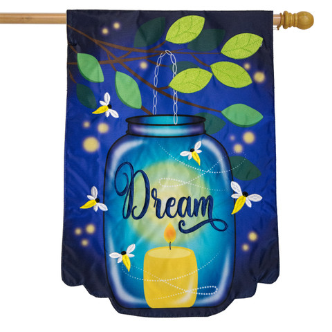 Dream Mason Jar Applique Summer House Flag