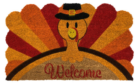 Turkey Welcome Thanksgiving Natural Fiber Coir Doormat