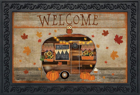 Fall Camper Primitive Doormat