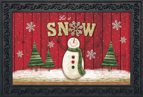 Let It Snow Snowman Winter Doormat