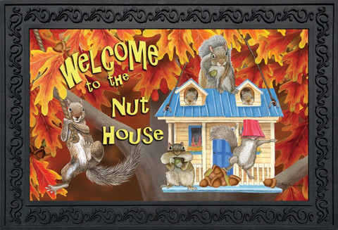 Welcome to the Nuthouse Fall Doormat