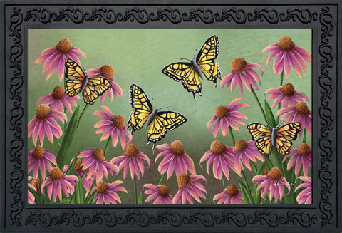 Echinacea Butterfly Spring Doormat