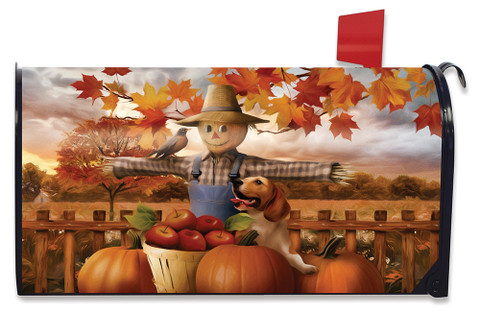Autumn Scarecrow Harvest Mailbox Cover