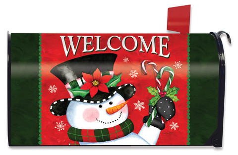 Christmas Snowman Welcome Mailbox Cover