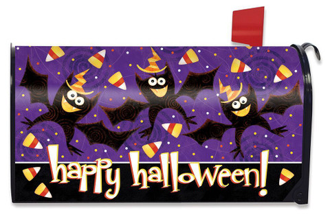 Happy Halloween Bats Magnetic Mailbox Cover