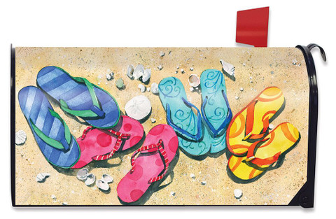 Beachy Flip Flops Summer Magnetic Mailbox Cover