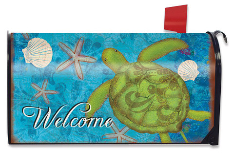 Sea Turtle Summer Magnetic Mailbox Cover