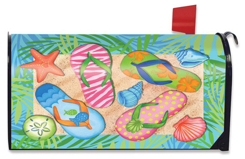 Tropical Flip Flops Summer Magnetic Mailbox Cover