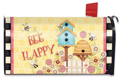 Bee Happy Spring Magnetic Mailbox Cover