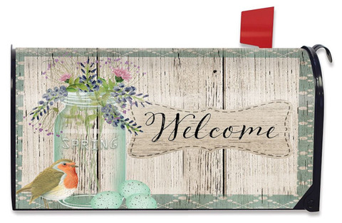 Springtime Welcome Floral Magnetic Mailbox Cover