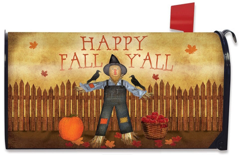 Happy Fall Y'all Scarecrow Mailbox Cover