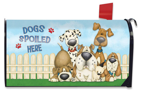 Dogs Spoiled Here Spring Magnetic Mailbox Cover